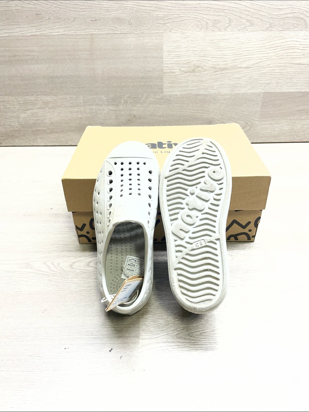 Native Shoes Kids White Slip-On Jefferson Water Shoe #601